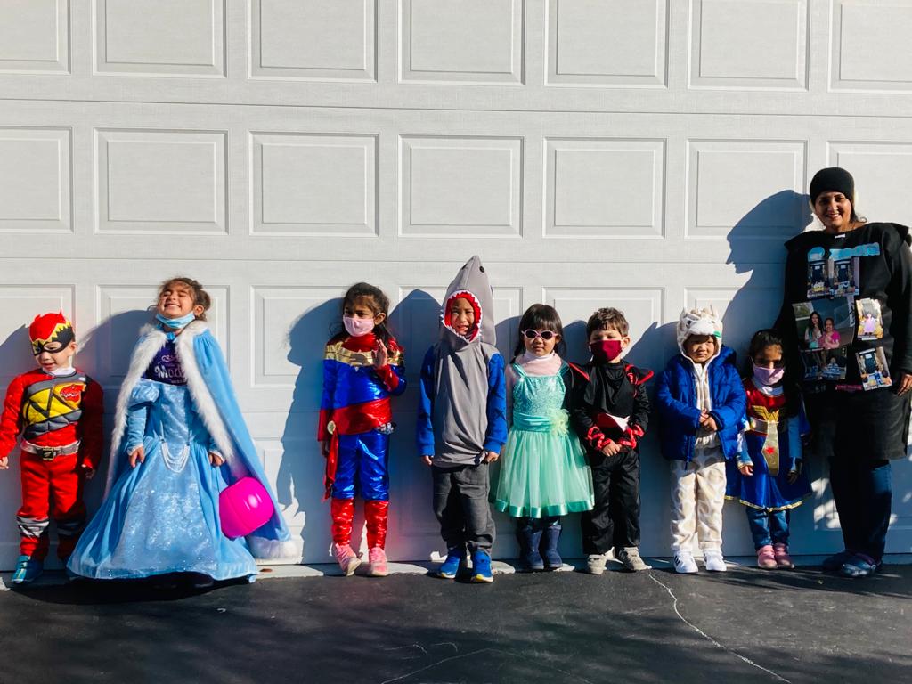 Children in Halloween costumes at The Arbor Montessori School
