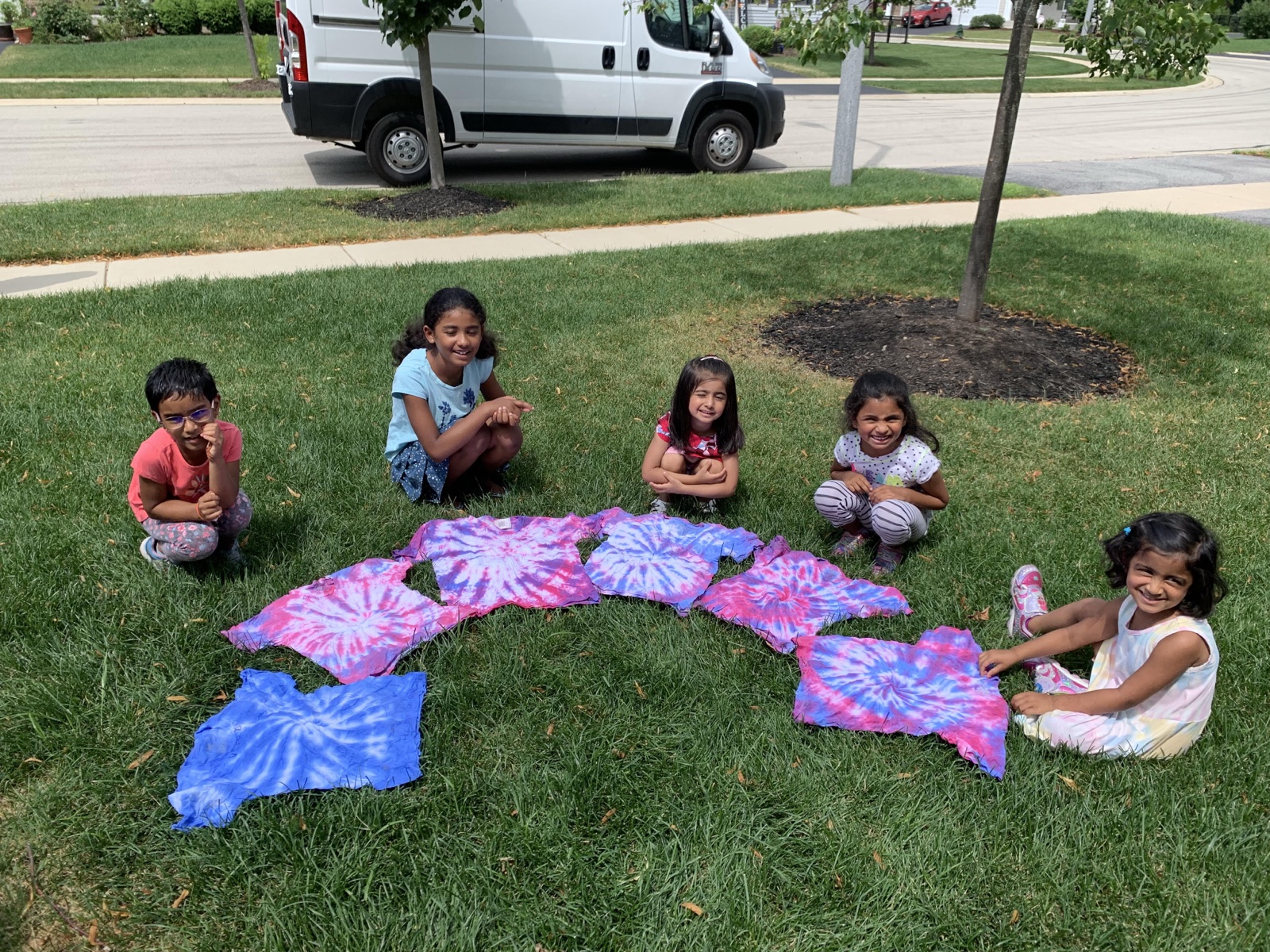 Children enjoying a tie-dye art activity